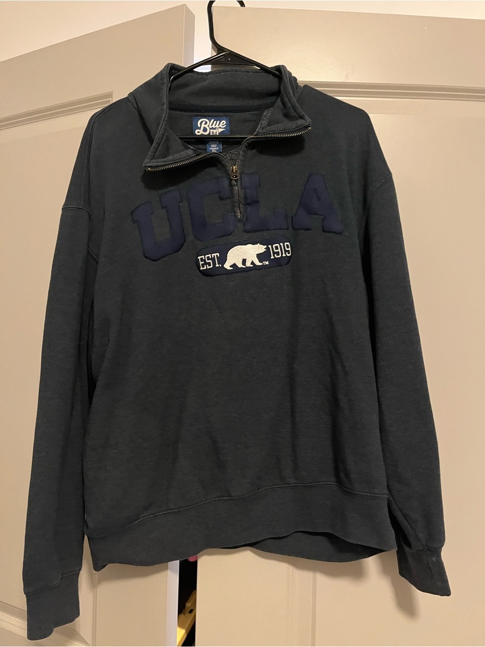 Blue 84 Men's UCLA Half-Zip Pullover - Navy Blue with White Accent